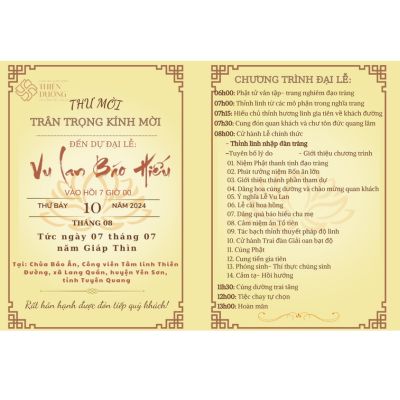 Thư Mời Dự Lễ